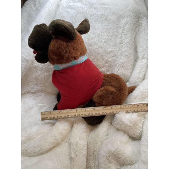 1997 Vintage TRENDMASTERS BULLDOG PLUSH 14” Puppy With Red Sweater - Picture 8 of 8